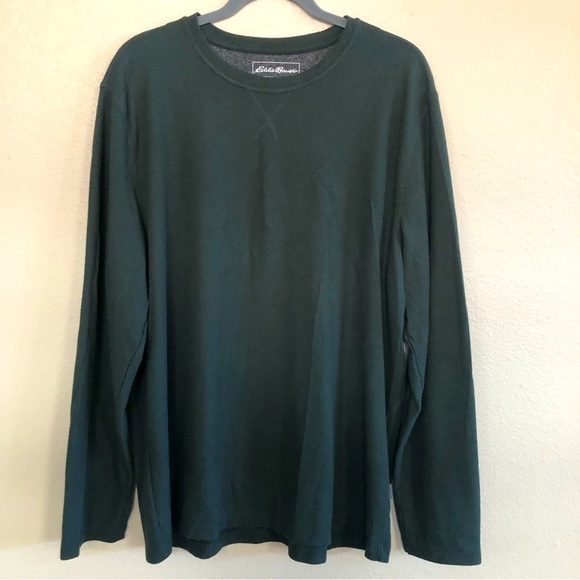Eddie Bauer Men's Sleepwear Green Thermal Long SleeveShirt  Size XL - Picture 1 of 9